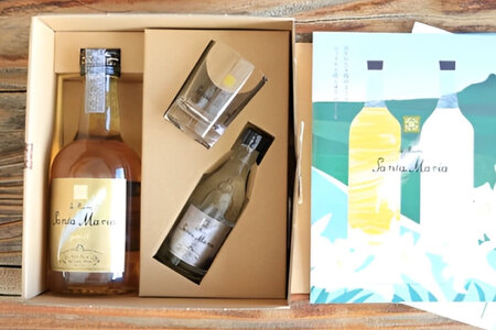 ラム酒 飲み比べ イエラムサンタマリア ゴールド 300ml クリスタル 50ml ショットグラス 1個 [伊江島物産センター 沖縄県 伊江村 ie47bde210005]