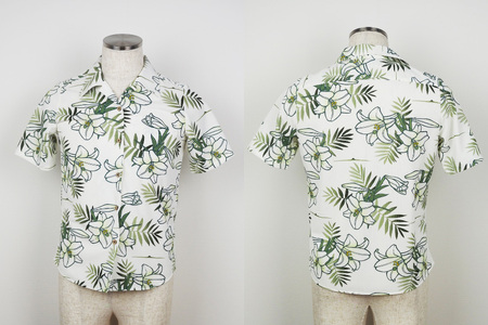 シャツ 沖縄 かりゆしウェア 伊江村オリジナル レディース ユリ柄 M [ミュージアム 沖縄県 伊江村 ie47bde230001]