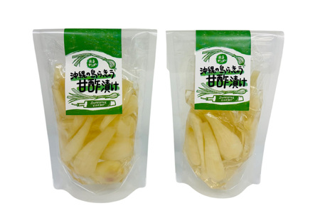 【期間限定発送】 島らっきょう 沖縄 キムチ 100g 甘酢漬け 100g 2個 食べ比べ セット [NOGU's 沖縄県 伊江村 ie47bde420012]