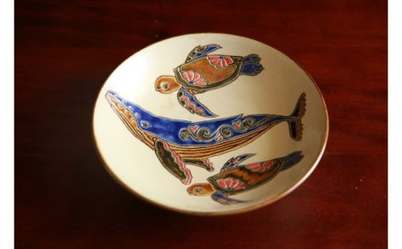 【伝統工芸】陶芸工房ふじ　7寸皿1枚焼き（クジラ・カメ）