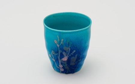 【datta.沖縄南の島陶芸工房】珊瑚タンブラー( 瑠璃紺・ペアセット)