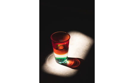 【RYUKYU GLASS WORKS 海風】ビアグラス「残波の夕日・緑」