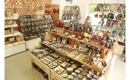 【陶芸工房ふじ】７寸皿（ハイビスカスとカメ）重ね焼き