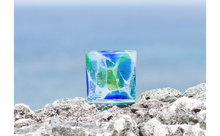 【RYUKYU GLASS WORKS 海風】ロックグラス「海想」