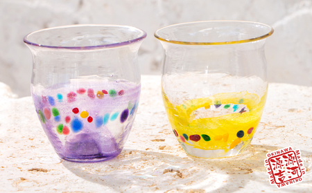 希少 源河源吉 琉球ガラス 花瓶 琉球ガラス】源河源吉 パレットティー