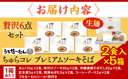 【ふるさと納税】 沖縄そば ちゅらコレ プレミアムソーキそば贅沢6点セット2食入り5箱 | 沖縄そば 人気