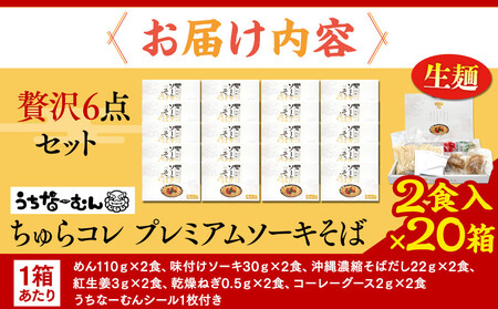 【ふるさと納税】沖縄そば ちゅらコレ プレミアムソーキそば贅沢6点セット2食入り20箱 | 沖縄そば 人気