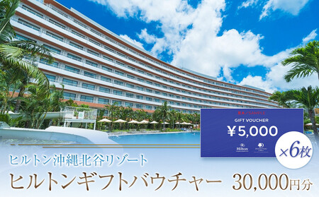 【ふるさと納税】ヒルトンギフトバウチャー　30,000円分 | ホテル 旅行 ギフト券 バウチャー チケット 北谷 北谷町 クーポン 宿 ふるさと 旅行 宿泊 沖縄県 沖縄 北谷 人気 アメリカンビレッジ 送料無料