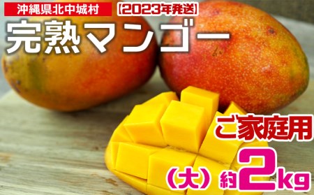 【2022年発送】沖縄県北中城村完熟マンゴー(大)約2kg【白箱・優品】