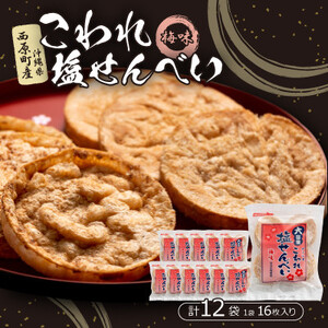 大容量 こわれ塩せんべい 梅味(16枚×12袋入り)【1506719】