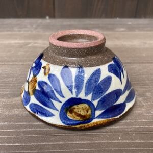 やちむん 唐草紋様 茶碗 マカイ(染付)青【1506538】