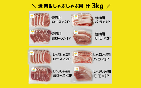 パイナップル ポーク まんぷくセット[ ロース・バラ・肩ロース・モモ ] 焼肉 ＆ しゃぶしゃぶ【配送不可地域：離島】【1386182】