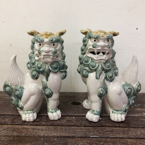 手作りシーサー緑釉絵付け【1396711】