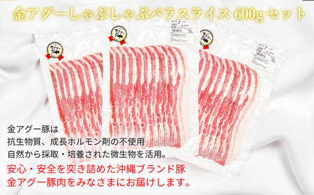 沖縄県産　金アグー　豚肉バラスライスセット　600g　200g×3パック