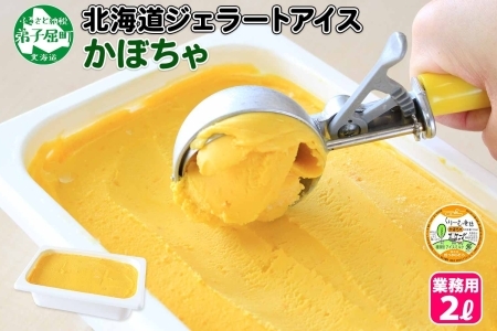 611.アイスクリーム かぼちゃ ジェラート カボチャ 業務用 2リットル 2L 南瓜 アイス 大容量  手作り 北海道 弟子屈町