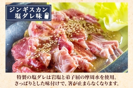 2543. ジンギスカン タレ 塩 辛口タレ 3種 食べ比べ セット 計3パック 羊肉 焼肉 味付け肉  BBQ バーベキュー お取り寄せ 冷凍 郷土料理 プレゼント 贈り物 gift 送料無料 北海道 弟子屈町