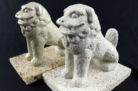 富盛の石彫大獅子【レプリカ】2体セット