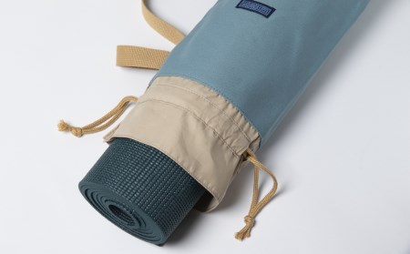 「琉球帆布」ヨガマットケースA（スモークターコイズ）- ヨガ マットケース 収納 帆布 手づくり ハンドメイド 軽い 丈夫 布 人気 シンプル おしゃれ 琉球帆布 手仕事 伝統技術 沖縄県 八重瀬町【価格改定】