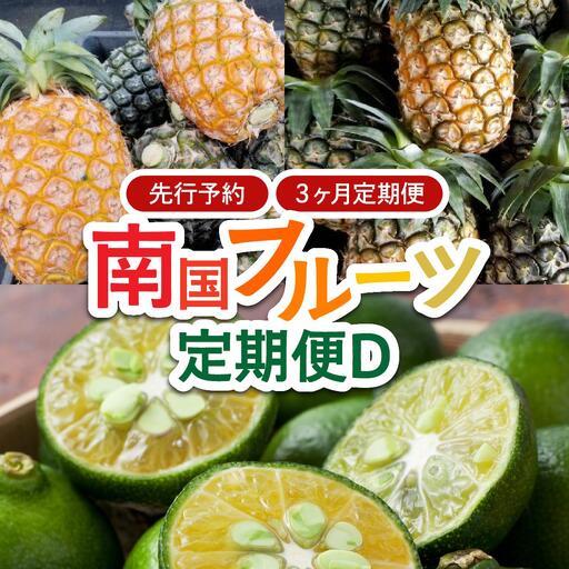 2026年 先行予約 定期便 3ヶ月 南国フルーツ 定期便D ピーチパイン 島パイン シークヮサー 計3種類 果物 フルーツ 3回 お楽しみ