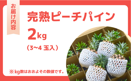 ☆新感覚の味わい☆桃のような芳醇な香りのする　『西表島産完熟ピーチパイン』 約2kg（3～4個入）