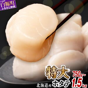 ホタテ 特大サイズ 750g ( 250g × 3 ) オホーツク産 お刺身用 ほたて オホーツク産 お刺身用 帆立 貝柱 小分け 海鮮丼 ふるさと 人気 ランキング 北海道 白糠町_K015-1323-60DAYS