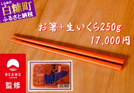 【BEAMS JAPAN監修】北海道海鮮紀行生いくら特製セット【いくらすてぃっく(箸)+生いくら(250g)】_I017-0764