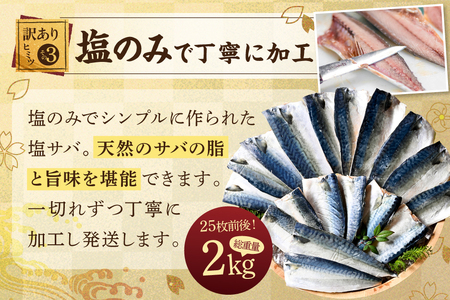 【訳あり】塩 サバ フィレ 2kg