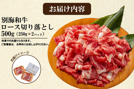 北海道 別海町 別海和牛 ロース 不揃い 切り落とし 500g(250g×2パック)【FF0000026】