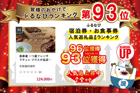 【ふるなび限定】表参道 一つ星フレンチ ラチュレ ジビエの名店「別海町×LATUREコラボコース」お食事券2名様 北海道（食事券食事券食事券食事券食事券食事券）FN-Limited