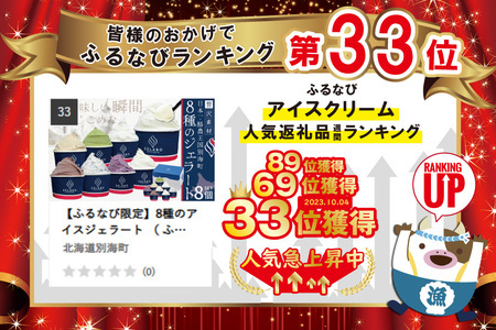 8種のアイスジェラート  （ あいす アイス ジェラート 北海道 別海町 人気 ふるさと納税 ）