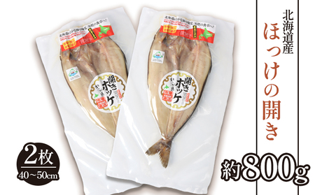 「豊富な旨み」北海道産 ふっくらとしたホッケの開き2枚 40cm～50cm 約800g【25004】
