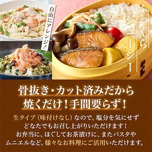 【骨抜き・カット】生鮭切り身 計1kg(500g×2袋)味付け無 北海道産 冷凍 切身 【配送不可地域：離島】【1698988】
