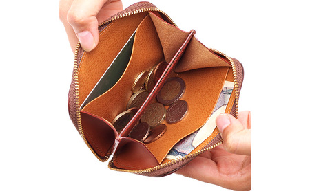 マルチコインケース 大 キャメル いたがき ファッション小物 小銭入れ カード お札 コンパクト 財布 仕切り 平ポケット シンプル  ＜名入れ無＞