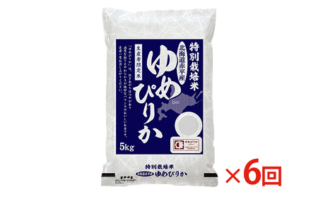 北海道赤平産 ゆめぴりか 5kg 特別栽培米 【6回お届け】 精米 米 北海道 定期便