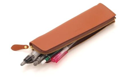 ペンケース キャメル いたがき ファッション小物 雑貨 日用品 文房具 天然皮革 本革 手作り ファスナー 名入れ有