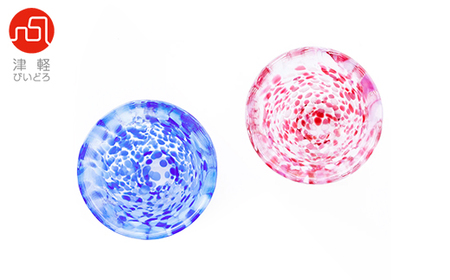 津軽びいどろ盃ペア(桜吹雪/岩清水)_装飾品・工芸品     雑貨・日用品  食器 _【1490188】