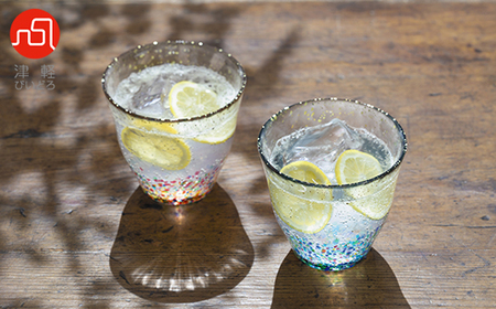 津軽びいどろ はなび金彩ロックグラス_装飾品・工芸品     雑貨・日用品 グラス・カップ 食器 _【1490229】