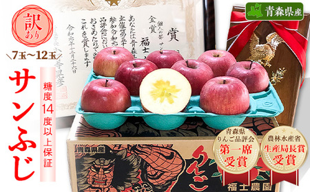 【R7年りんご品評会最高賞】「サンふじ」約3kg・糖度14度以上保証・訳あり