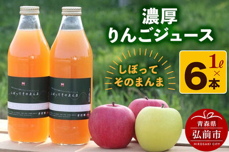 【寄附金額見直しました】濃厚りんごジュース『しぼって そのまんま』1L×6本 RED APPLE