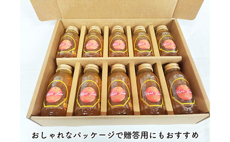 青森県弘前市産りんご果汁100％ ストレートりんごジュース サンふじ 180ml×10本セット