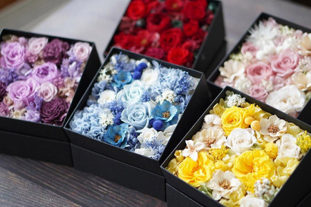  プリザーブドフラワーボックス【赤】13cm箱×1個