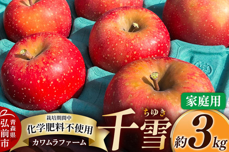 りんご 千雪 約3kg カワムラファーム 家庭用 青森 果物 フルーツ 林檎 リンゴ くだもの