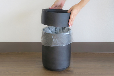 BUNACO 袋の見えないダストボックス（ブラック） ブナコ ゴミ箱 木製家具 おしゃれ  シンプル