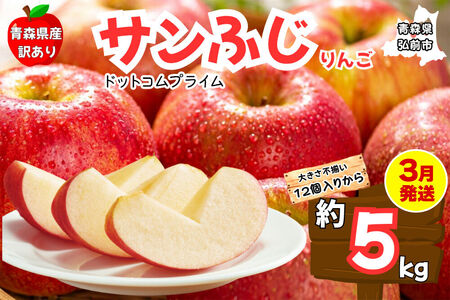 【寄附金額見直しました】【3月クール便発送 訳あり ご家庭用】りんご サンふじ 5kg ふじりんご 青森県産 青森 果物 フルーツ 林檎 リンゴ くだもの 弘前市