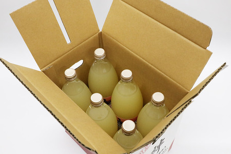  シロクマ 完熟りんごジュース1L×6本 計6L（果汁100％ストレート・オリジナルブレンド）【青森りんご 飲料類 果汁飲料 】
