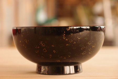 津軽塗 汁椀(唐塗 黒)