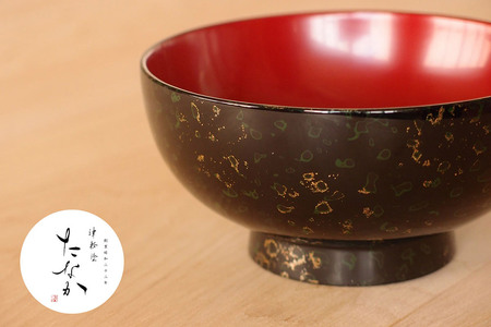 津軽塗 汁椀(唐塗 黒)