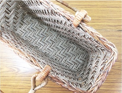 あけびかごバッグ 網代編み 中サイズ 四角底 薄型