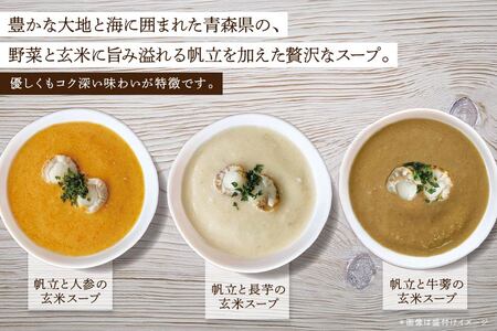 青森 海と大地のSOUP 帆立と野菜の玄米スープ3種セット　