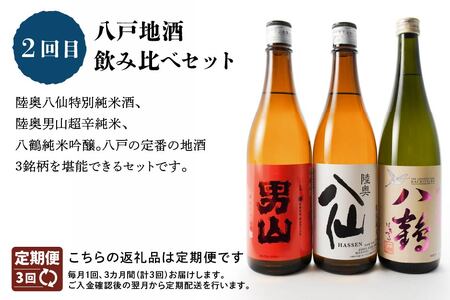 【3回定期便】八戸満喫セット いちご煮 6缶 415g×6缶 うに アワビ 地酒 飲み比べ セット 720ml×1本 陸奥八仙特別純米酒 陸奥男山超辛純米 八鶴純米吟醸 酒 お酒 日本酒 さば サバ 鯖 いわし イワシ 鰯 4種 全24パック レトルト おかず 惣菜 おつまみ 青森県 八戸市【2025年5月上旬~2026年3月下旬まで順次発送】